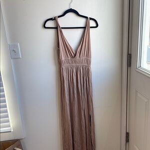 Elegant Tan Maxi Dress